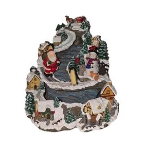 Holiday Traditions Decorative Table Top Christmas Fountain Santa's Village Decor